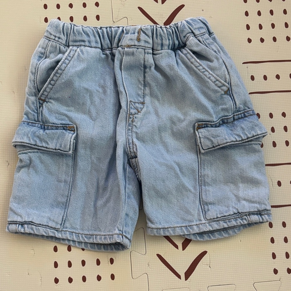 Zara Light Blue Kids Cargo Shorts 3/4